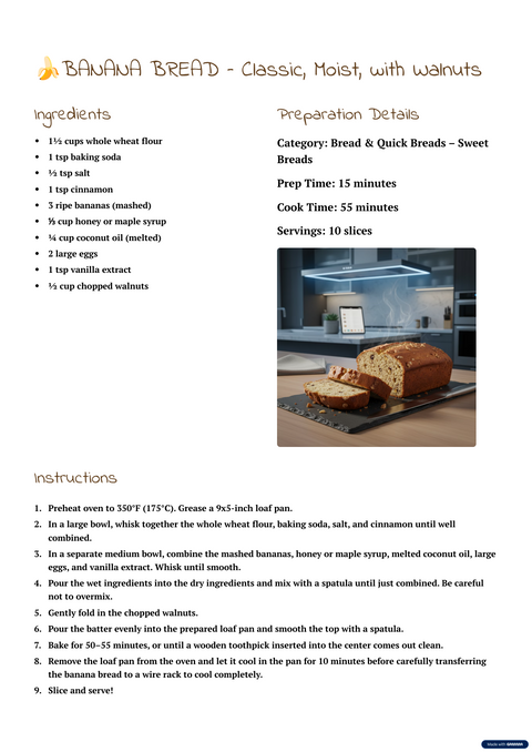Sample recipe page