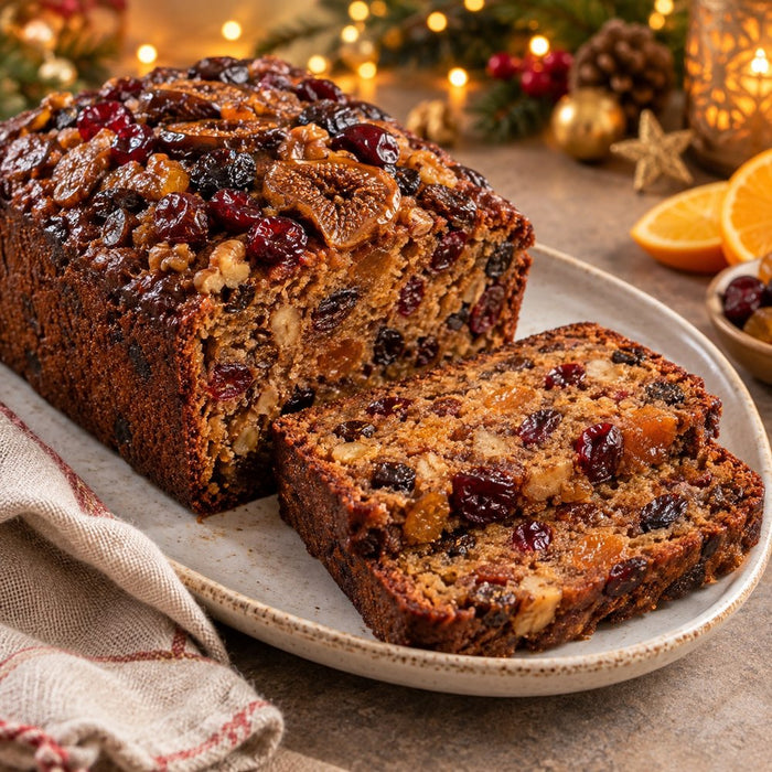 Orange Juice Soaked Atta Plum Cake