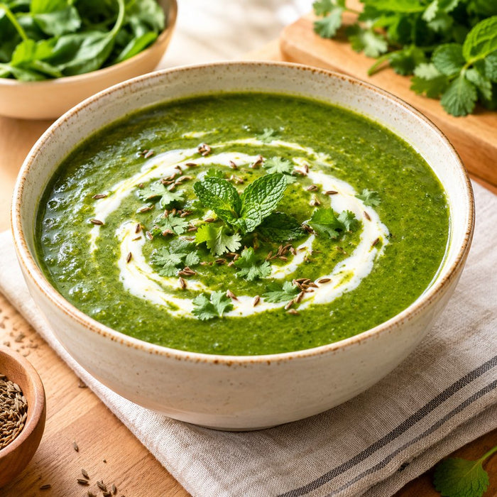 Triple green soup