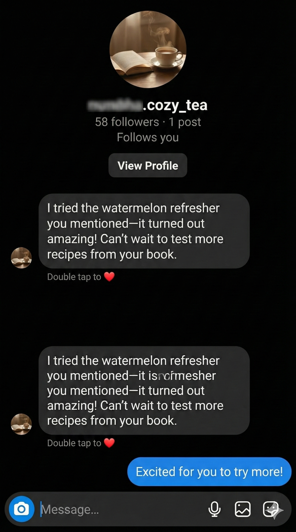 Customer recipe screenshot