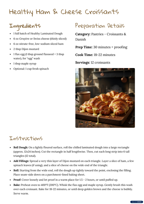 Healthy Ham and Cheese  Croissants