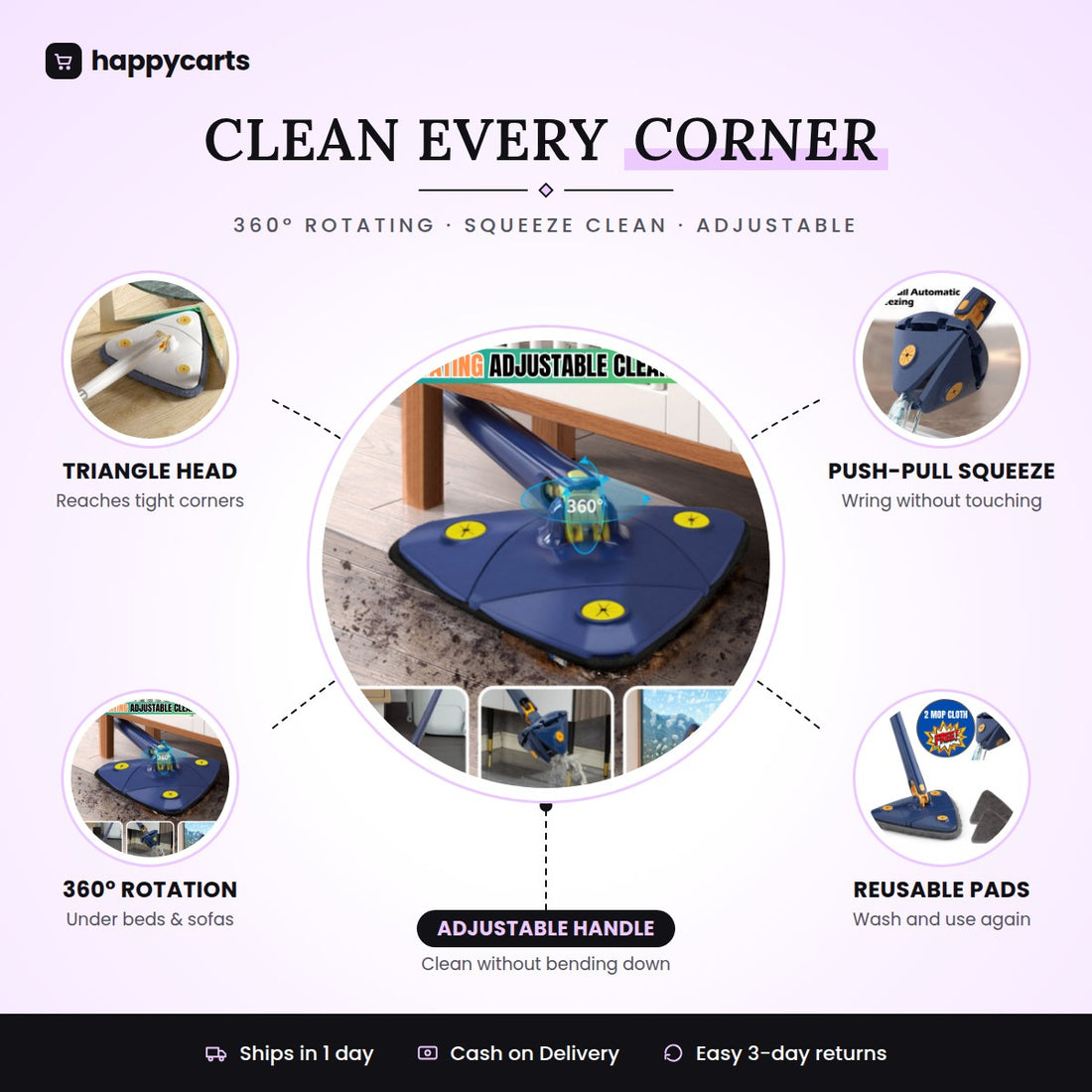 360° Rotating Adjustable Cleaning Mop (2023 version)