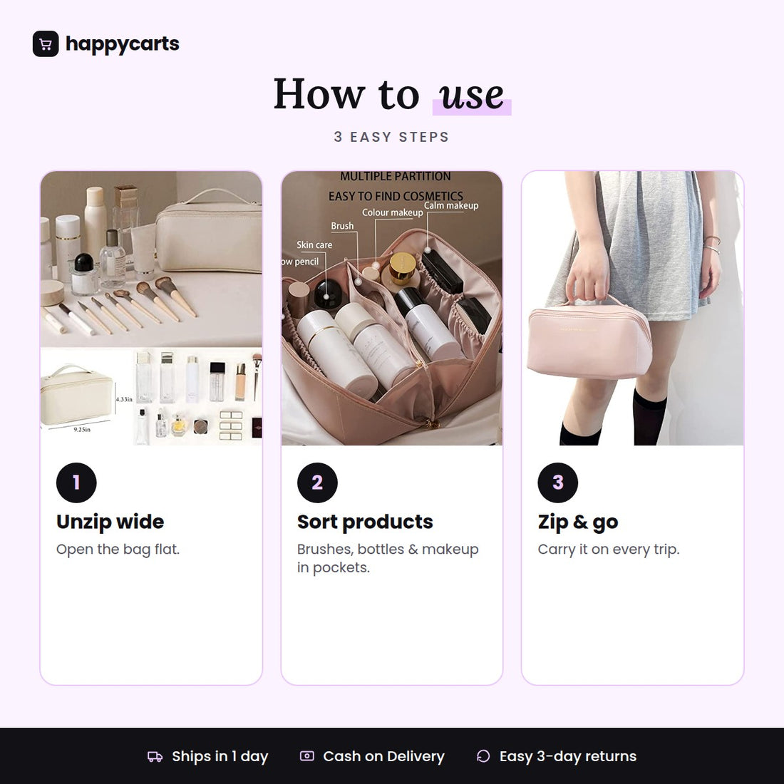SMART UPDATED TRAVEL COSMETIC BAG