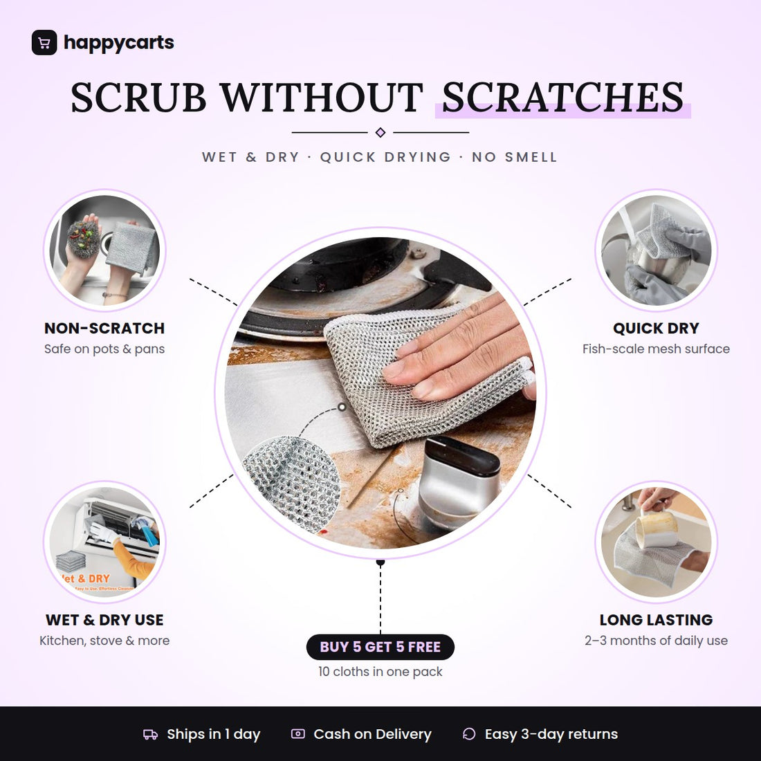 Multifunctional Non-Scratch Wire Dish Cloth