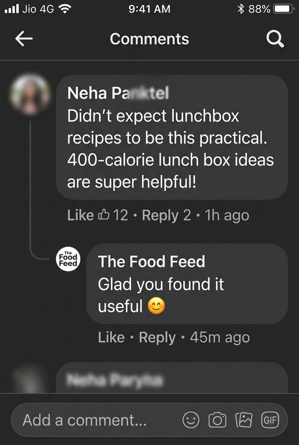 Customer recipe screenshot