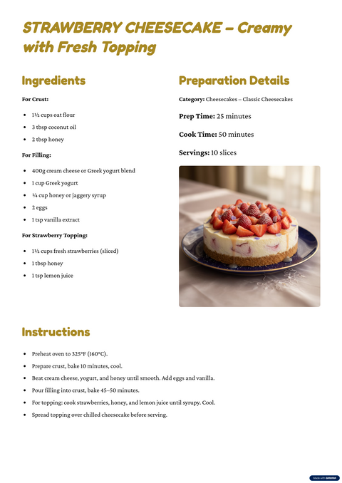 Sample recipe page