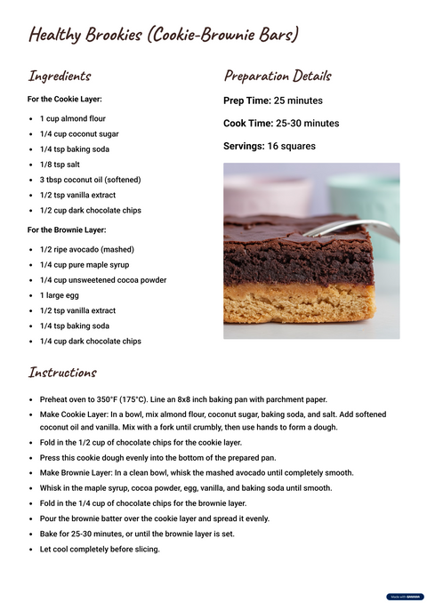 Sample recipe page