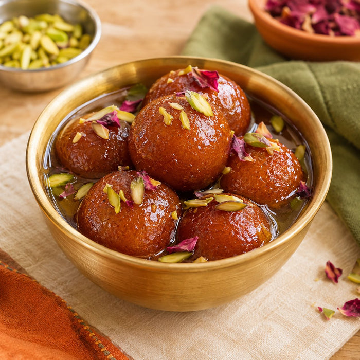 Air-fried gulab jamun