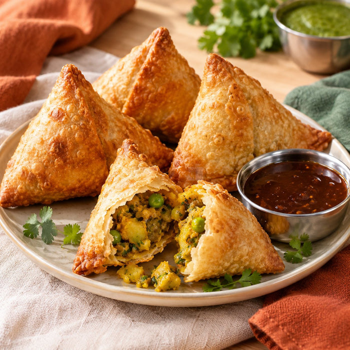 Baked triangle samosas