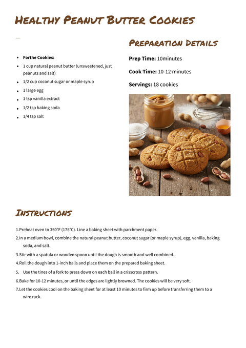 Sample recipe page