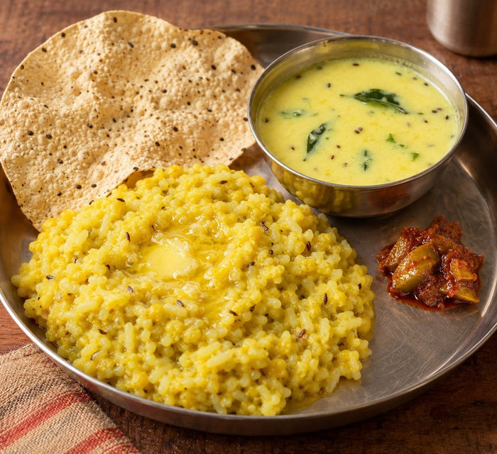 Gujarati Kadhi Khichdi Plate