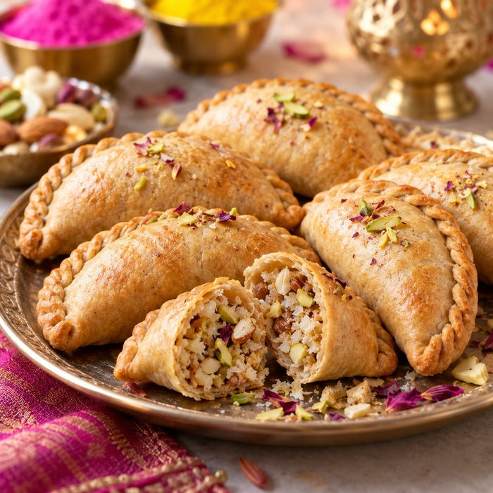 Baked Atta Dry Fruit Gujiya