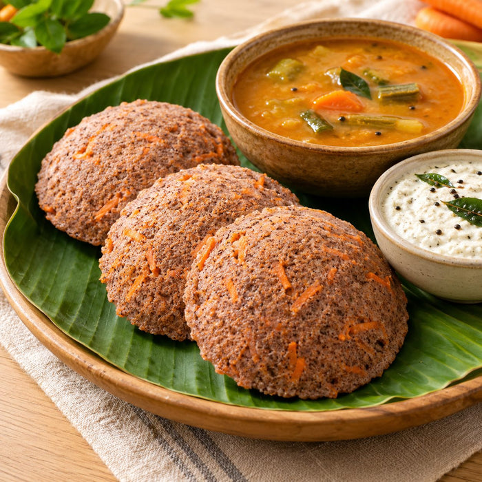 Ragi & carrot idli