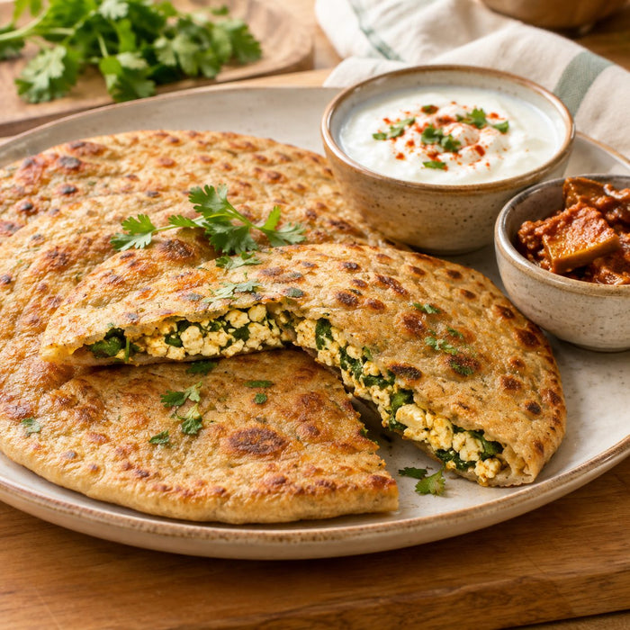Paneer coriander paratha