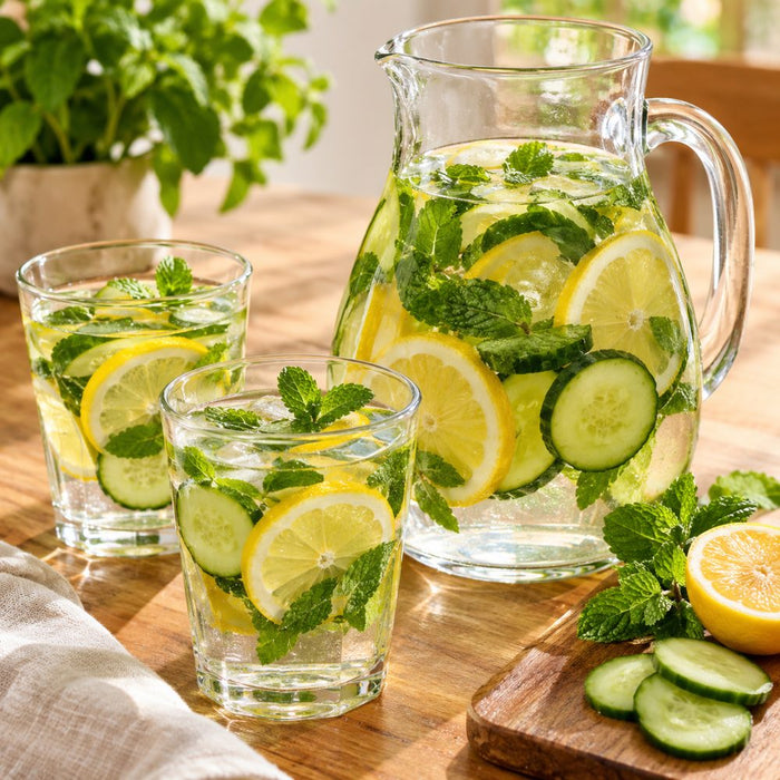 Mint lemon infused water