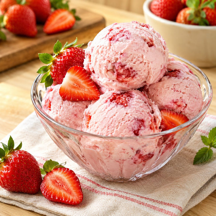 Greek yogurt strawberry scoop