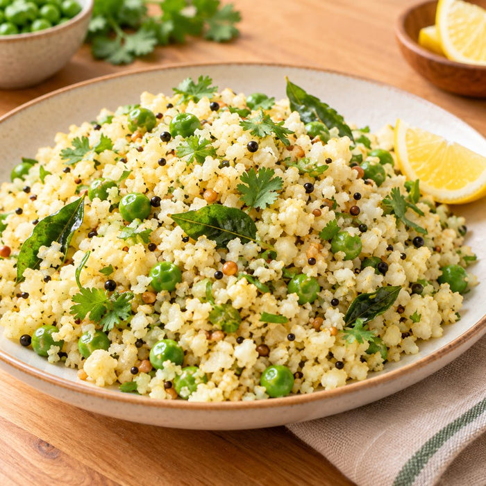 Cauliflower pea upma