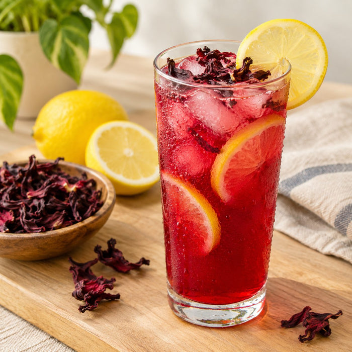Hibiscus lemon mocktail