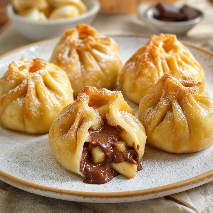 Banana chocolate mini momos