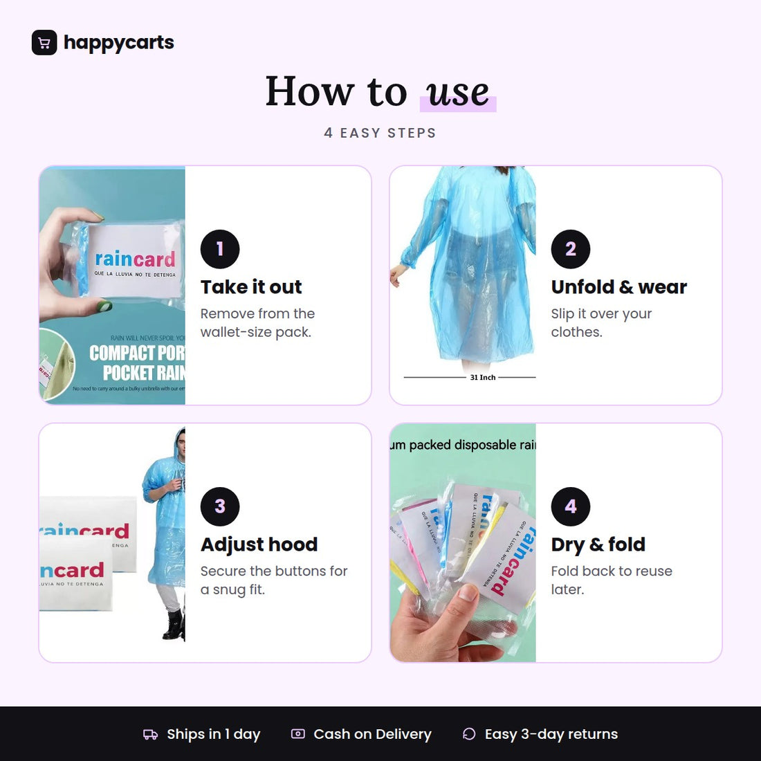 REUSABLE POCKET RAIN COAT
