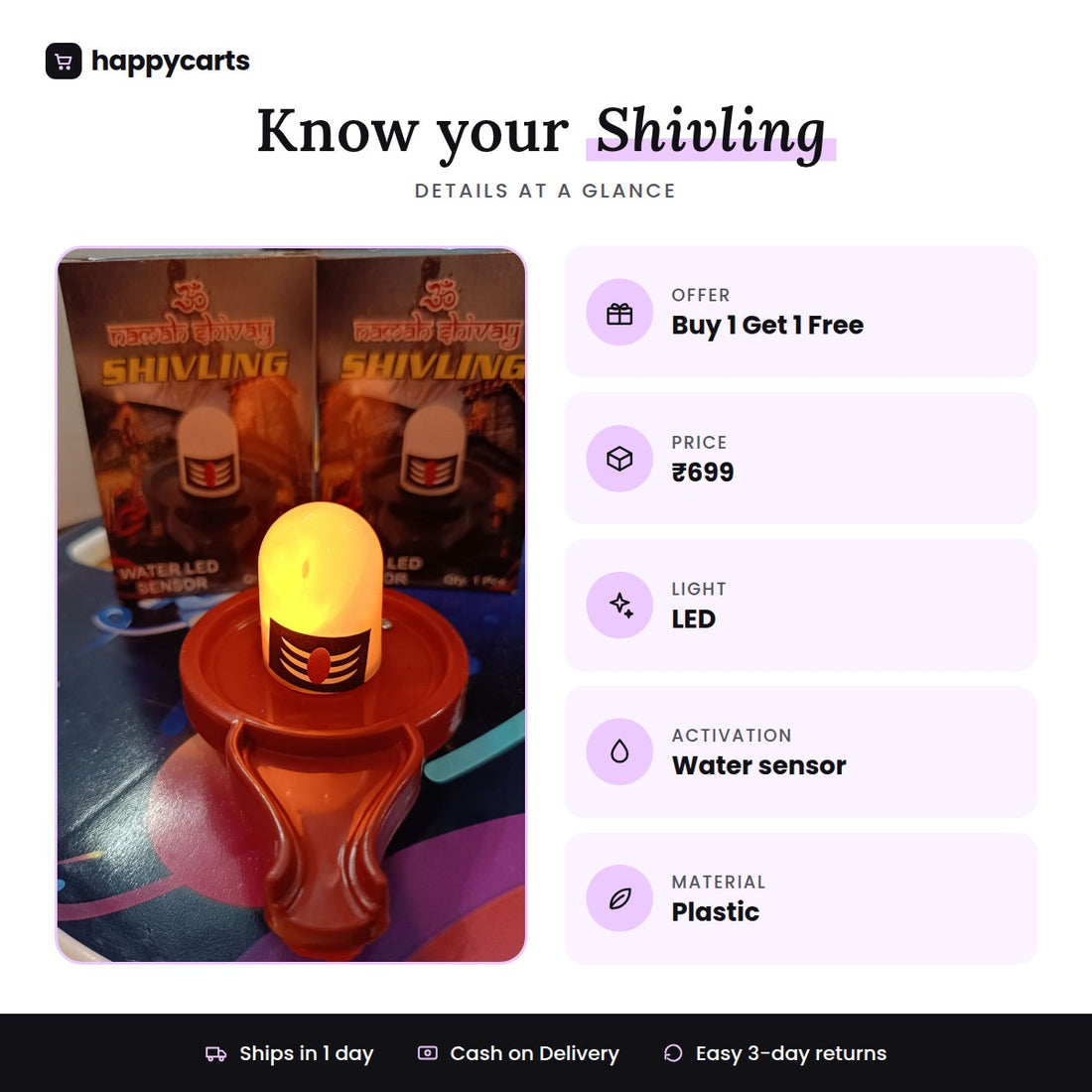Water Light sensor Shivling