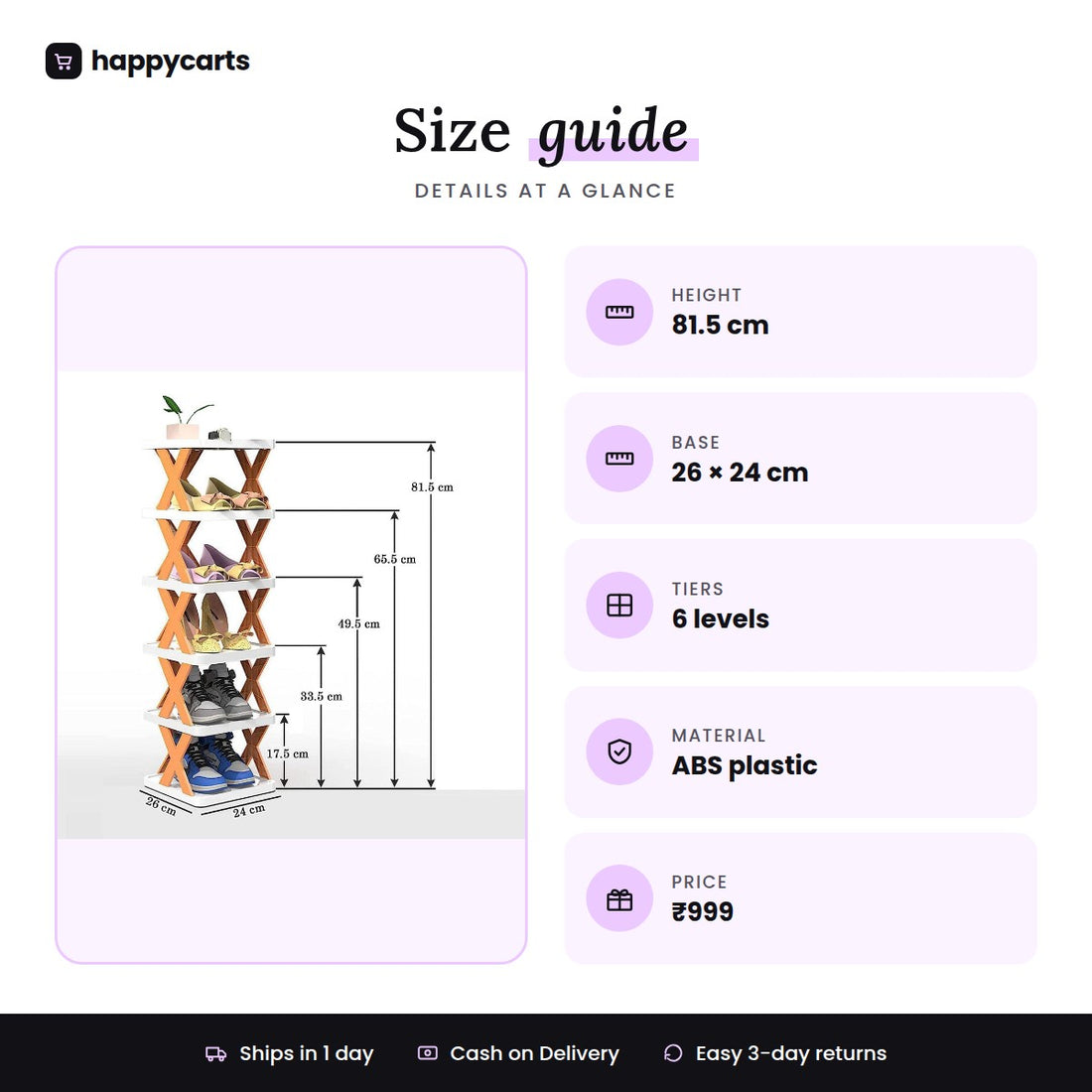 Smart Foldable Shoes Shelf 6 Tier Shoe Rack