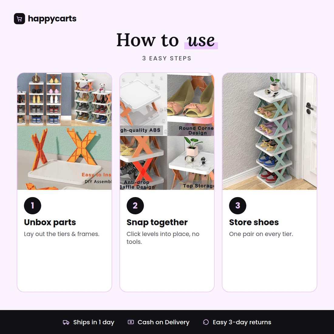 Smart Foldable Shoes Shelf 6 Tier Shoe Rack