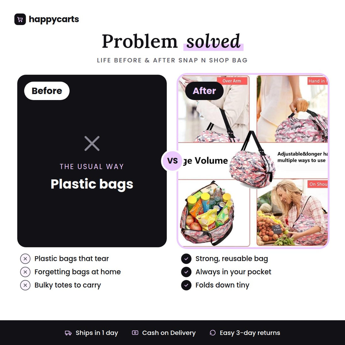 Snap n shop bag