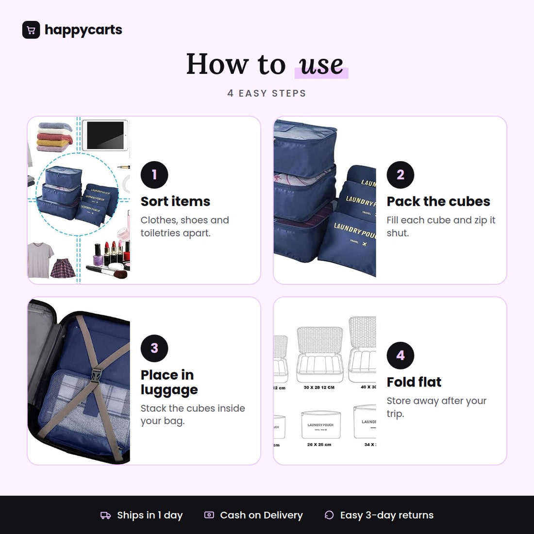 6 in 1 Foldable Travel Organizer Set