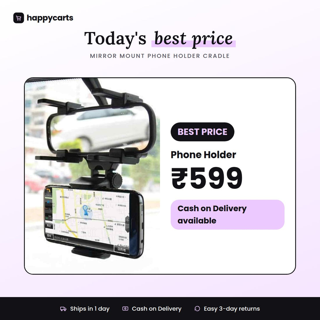 Mirror Mount Truck Auto Bracket Holder Cradle