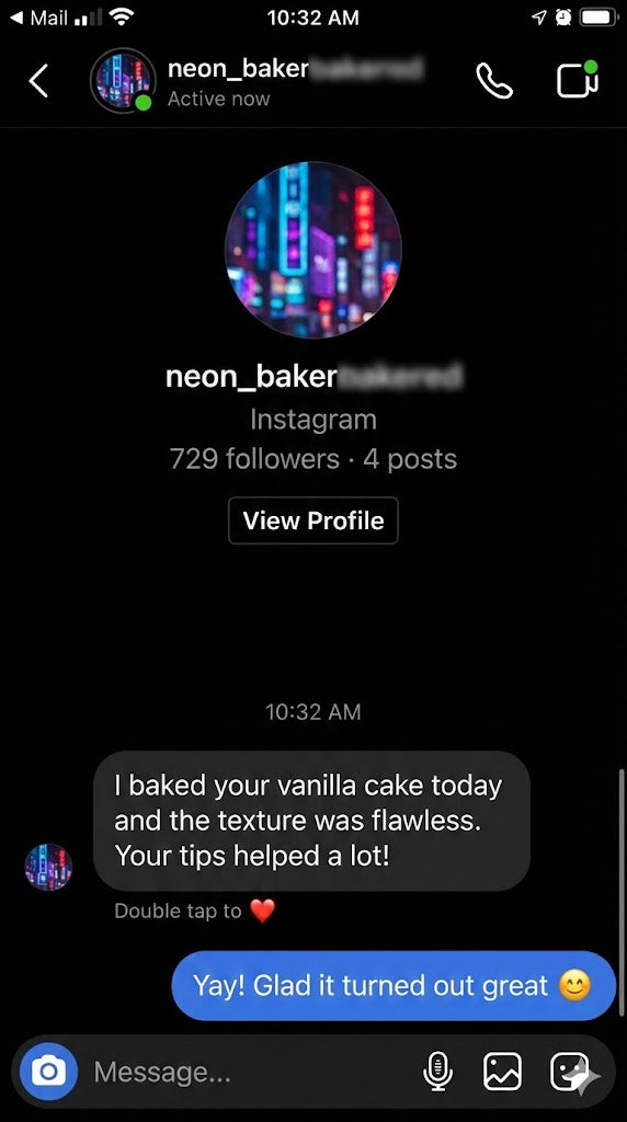 Customer recipe screenshot