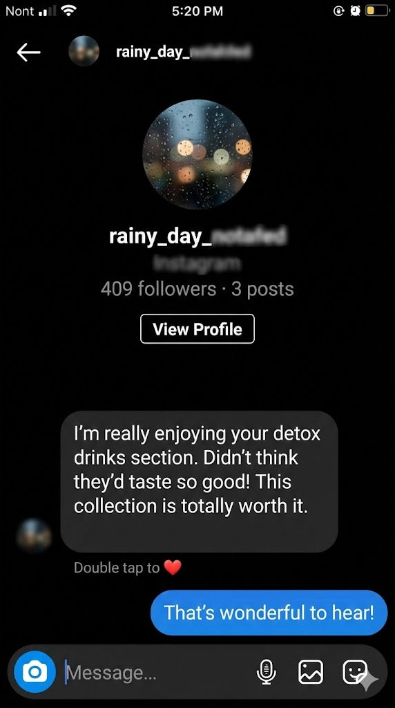 Customer recipe screenshot