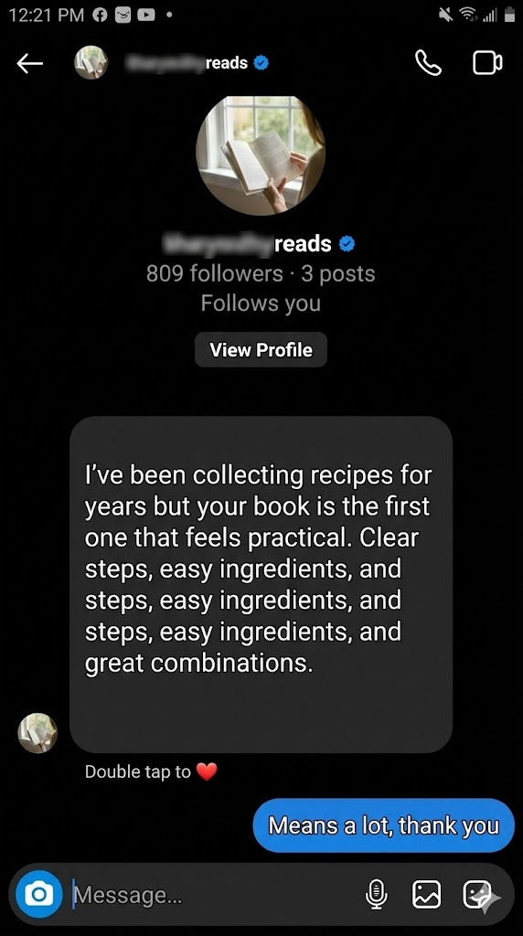 Customer recipe screenshot