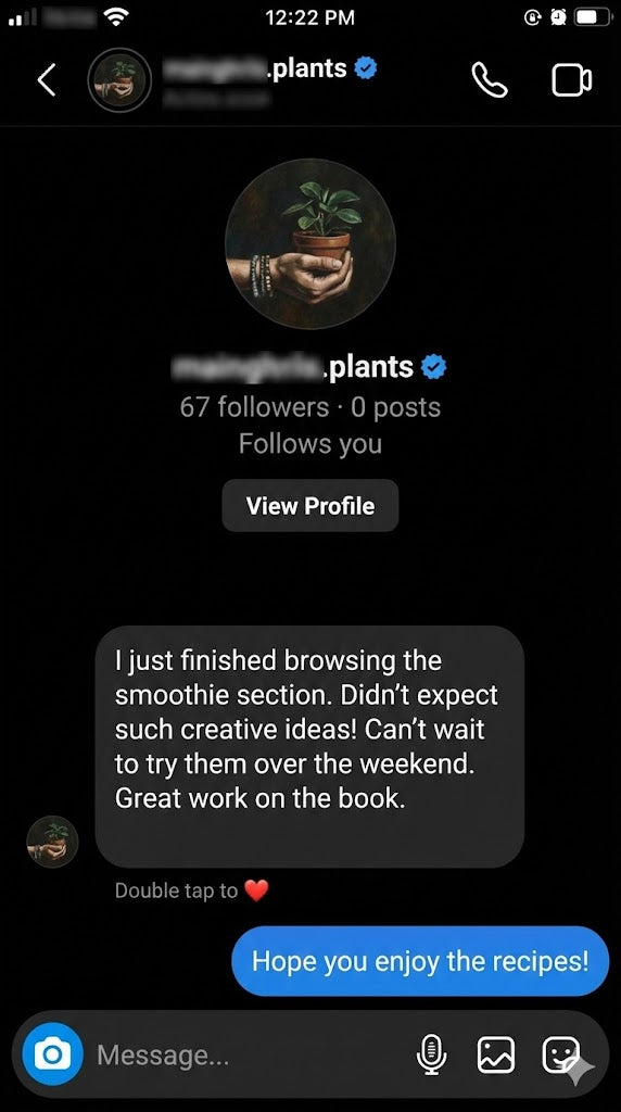 Customer recipe screenshot