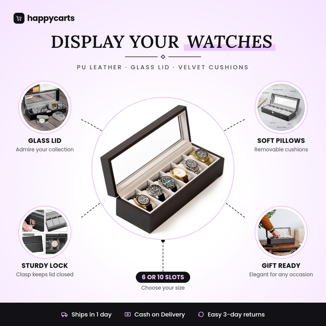 STYLISH WATCH ORGANIZER BOX