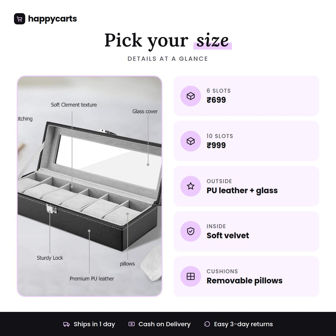 STYLISH WATCH ORGANIZER BOX
